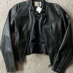 Free People Black Leather Jacket